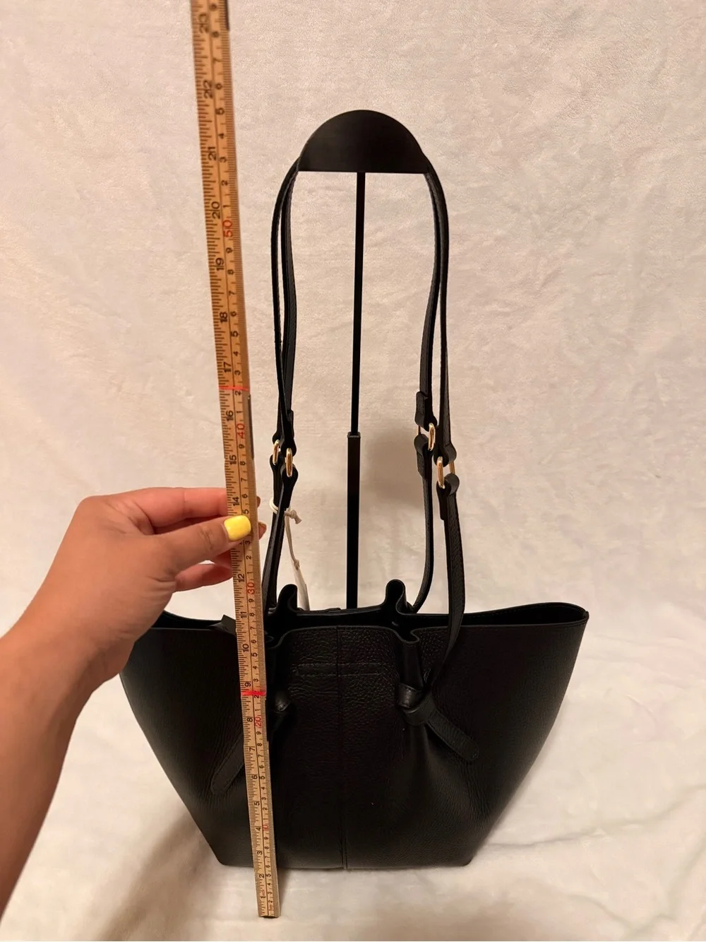 Isadora Black Leather Tote Bag